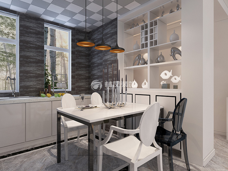 保利海德公園145㎡餐廚一體式設(shè)計裝修效果圖