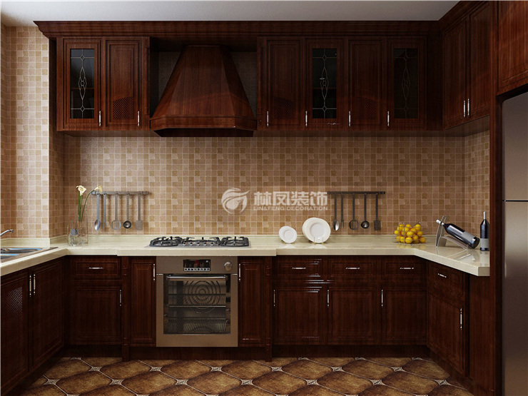 保利海德公園145㎡U型廚房設(shè)計裝修效果圖