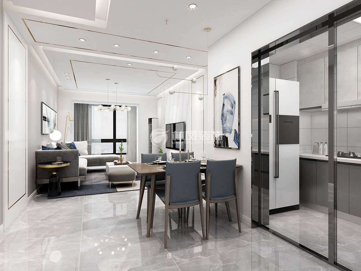 現(xiàn)代風格橫梁弱化設(shè)計裝修效果圖