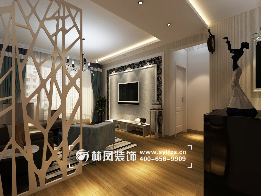 現(xiàn)代風格局部吊頂弱化橫梁設(shè)計裝修效果圖