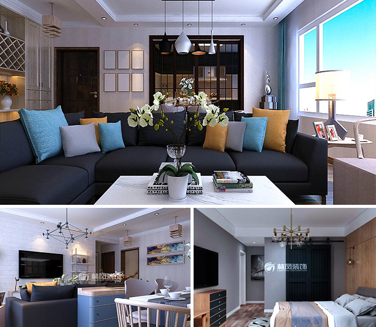 浦江御景灣150平北歐風格裝修效果圖