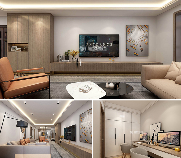 浦江御景灣240平輕奢風格裝修效果圖