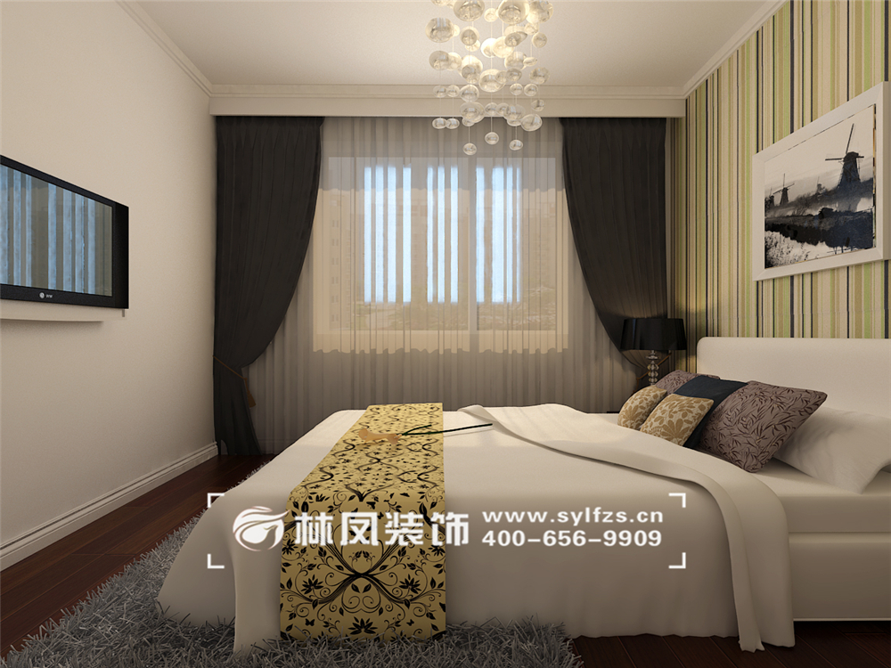 新湖明珠城-90平-現(xiàn)代風格-次臥1.jpg