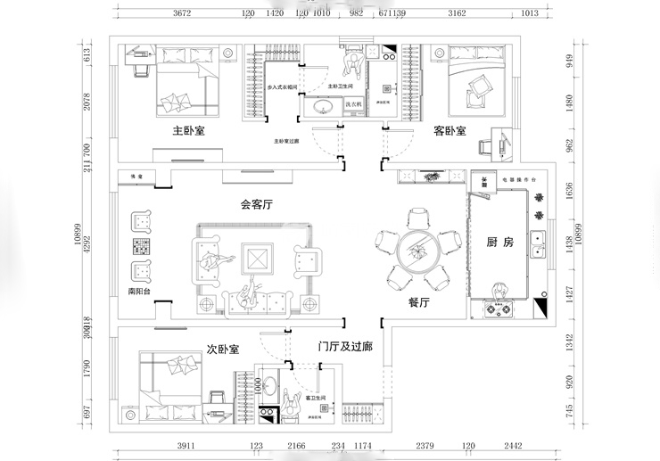 中航城兩河流域-145㎡-美式風(fēng)格-平面施工圖紙.jpg