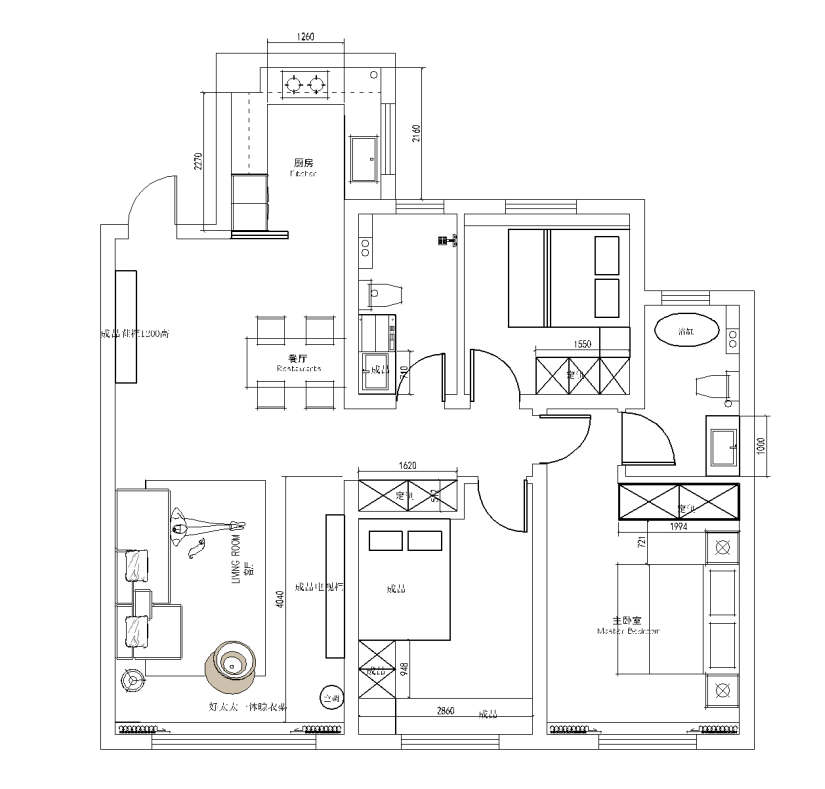 保利茉莉公館115㎡現(xiàn)代風(fēng)格-平面圖.png